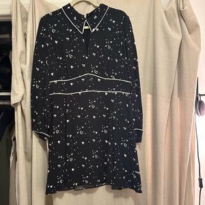 NWOT Parker - Black & White Heart Printed Fit & Flare Dress